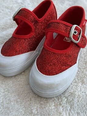 Toddler Red Sparkle Vans